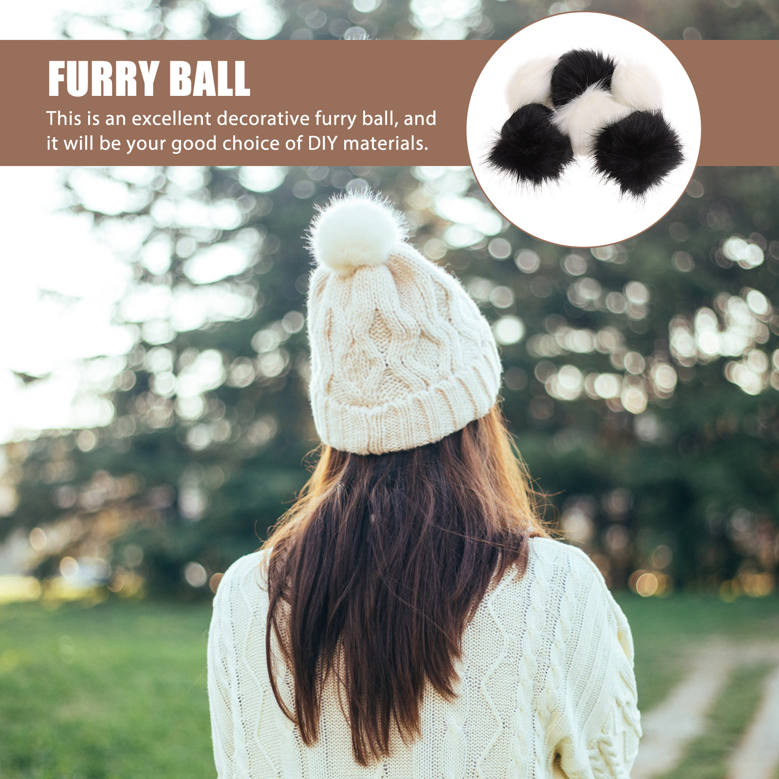 Art Craft Hat - 6Pcs Soft Simulation Pom Poms Stylish