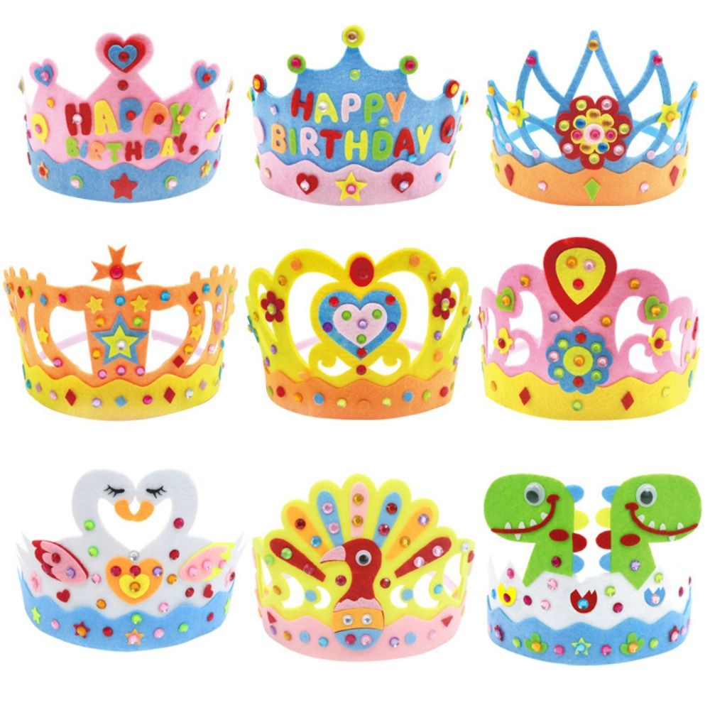 Art Craft Hat - Children's Non-woven DIY Crown Hat Princess