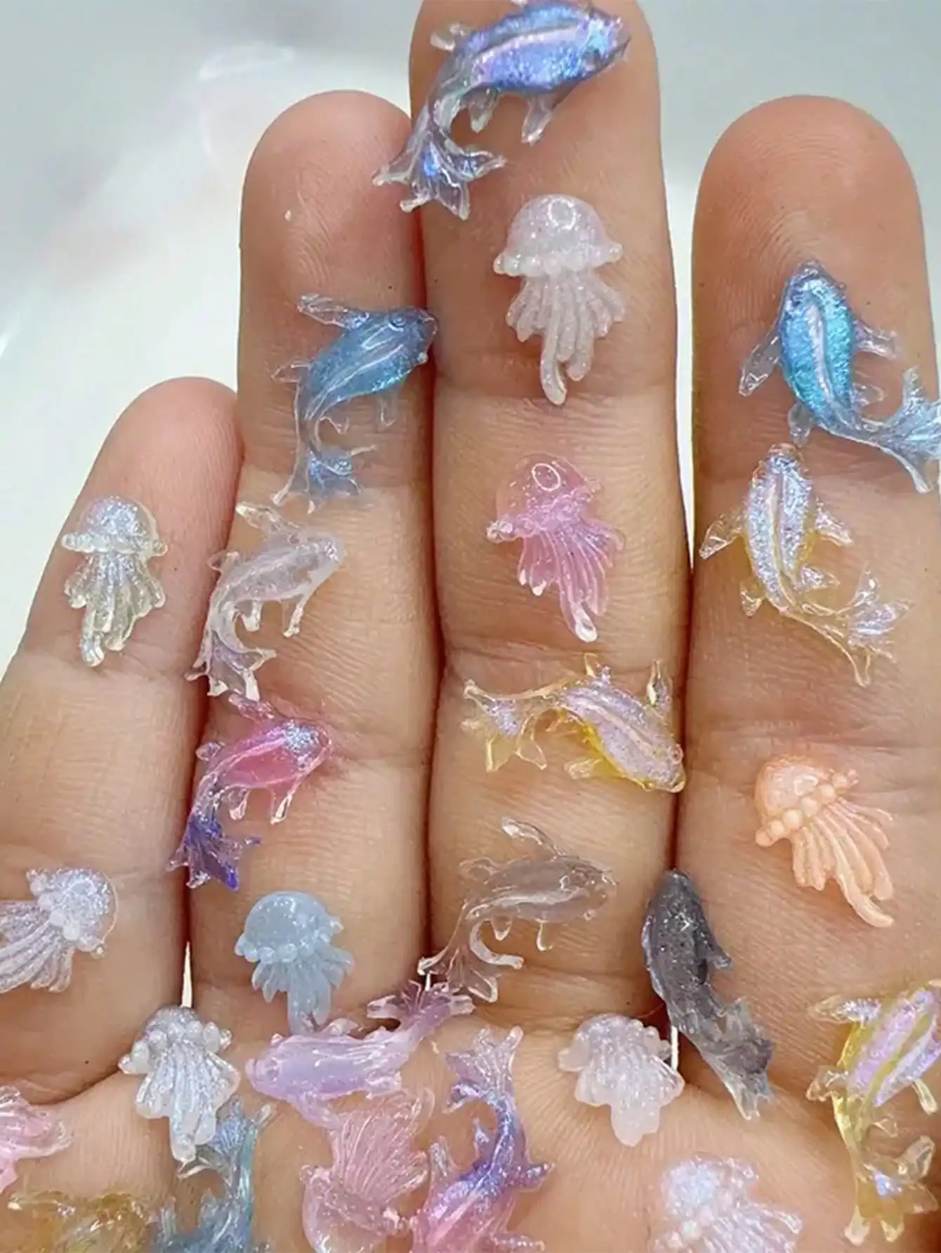 Art Craft Jellyfish - 100Pcs Mini Ocean Animal Nail Art