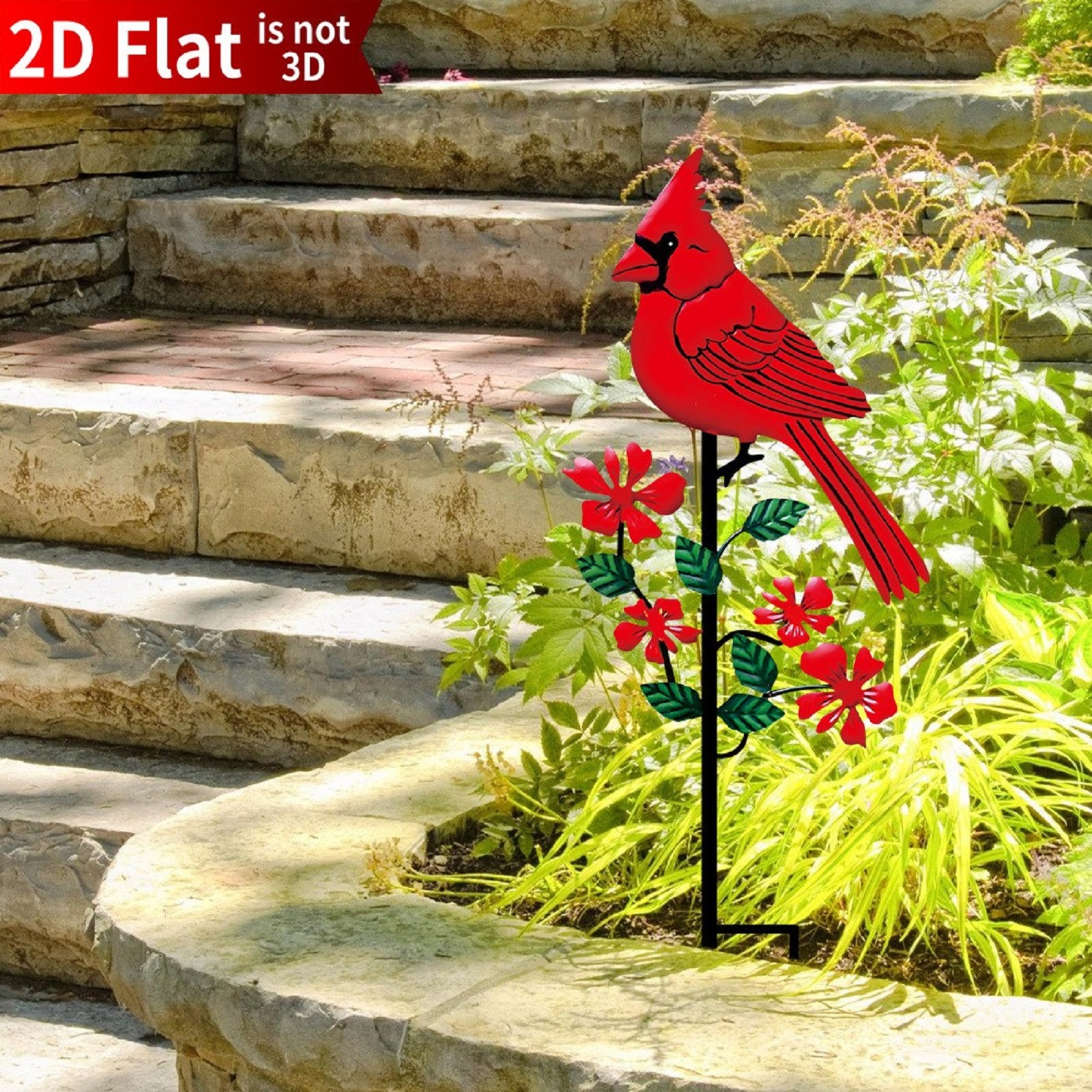 2D Flat Red Bird Design Garden - огляд і ціна Art Craft And Design
