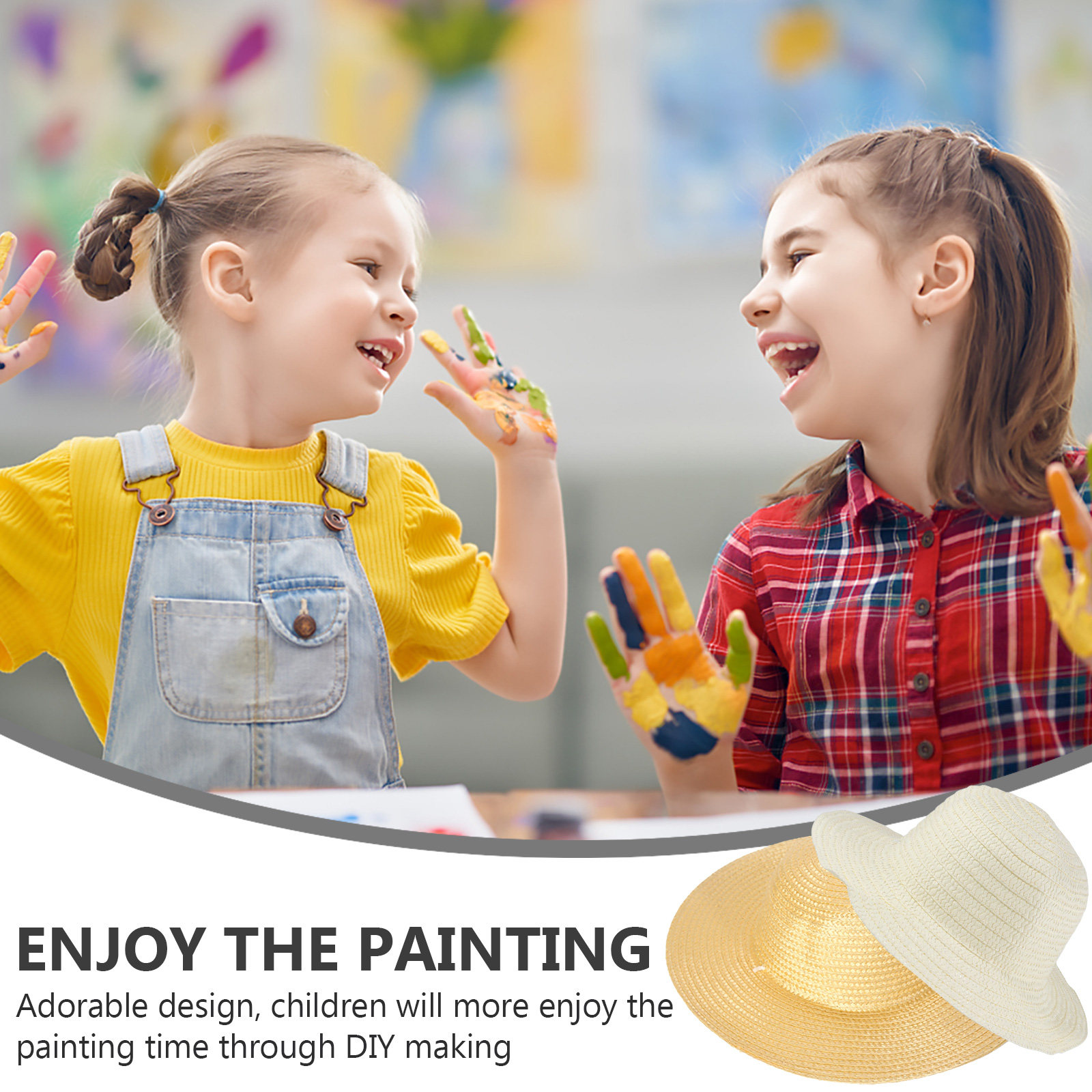 1Set DIY Straw Hat Painting Se - огляд і ціна Art Craft Hat