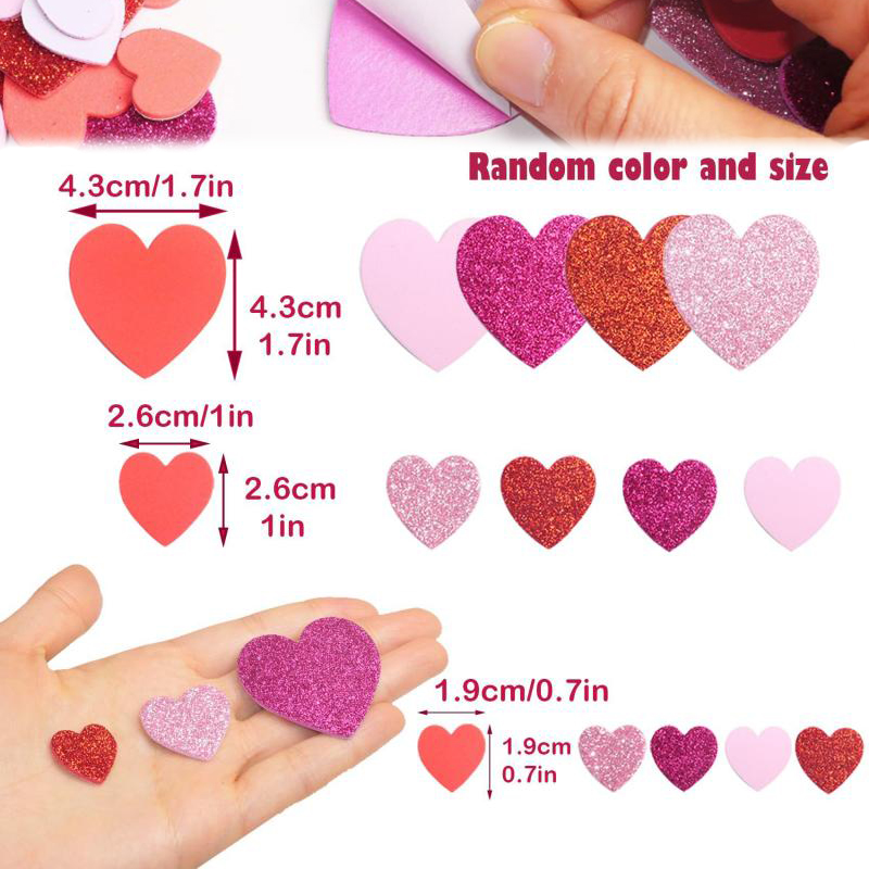 50pcs Love Heart Self Adhesive - огляд і ціна Art Craft Love