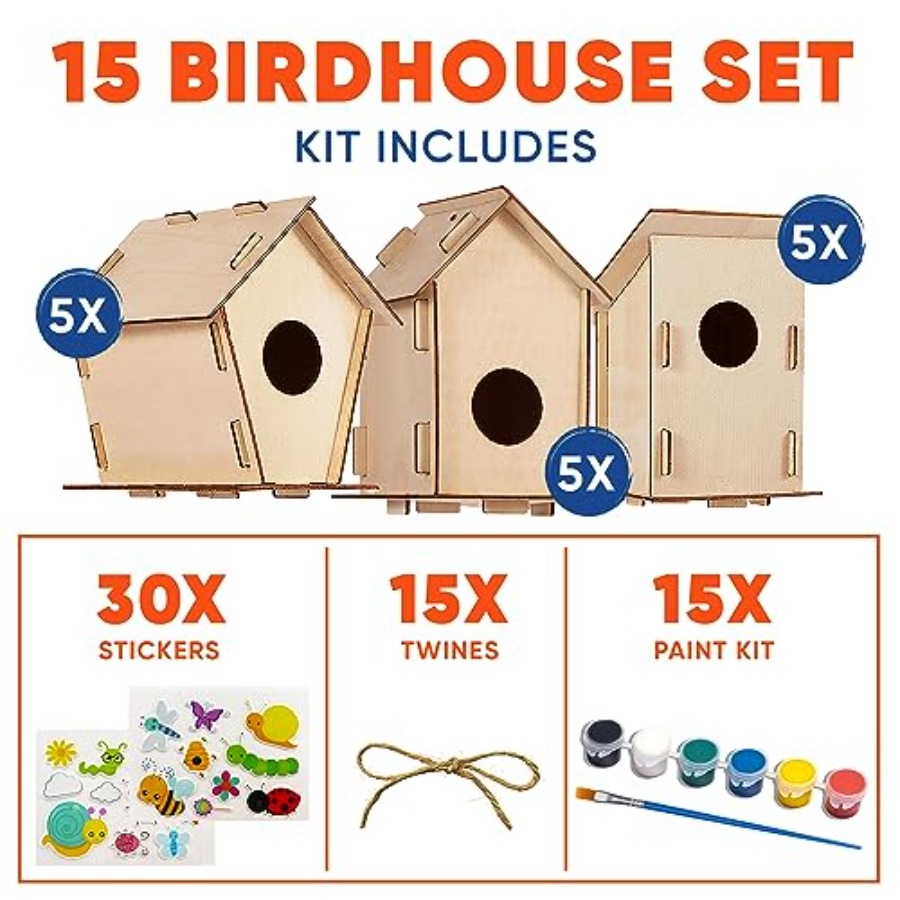 Kit - Unfinished Wood Bird Hou - огляд і ціна Art & Craft Zone