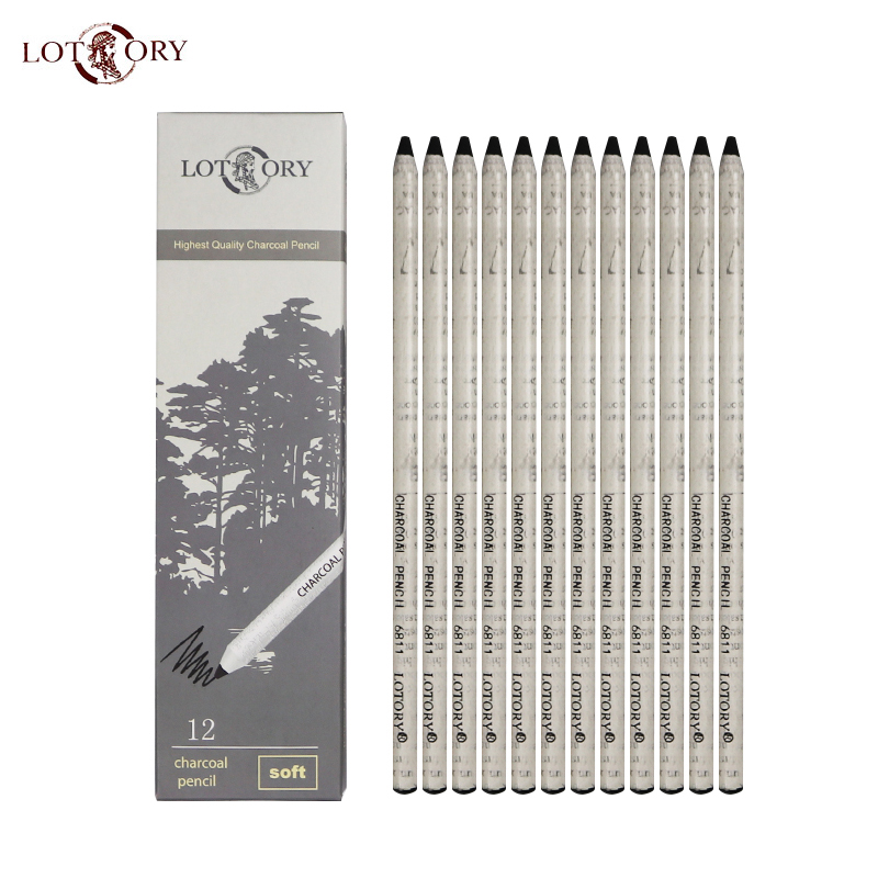 LOTORY 12pcs Black Sketch Char - огляд і ціна Sketching Charcoal Set