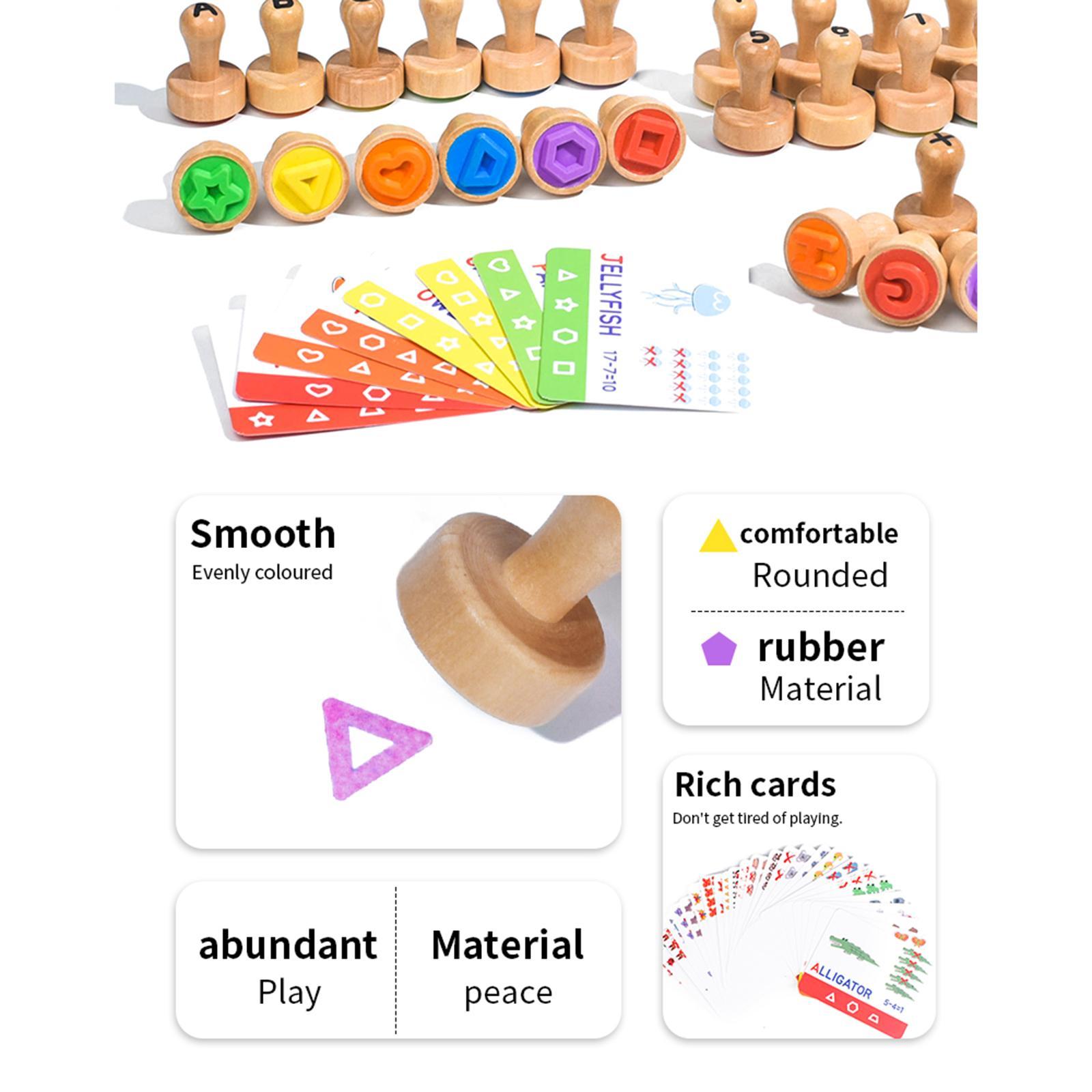 Wooden Alphabet Number Stamp E - огляд і ціна Art Craft For 3 Year Old