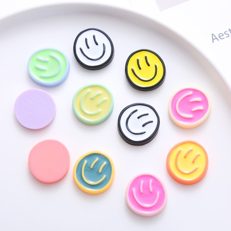 10pcs Resin Round Smile Face C - огляд і ціна Art Craft Love