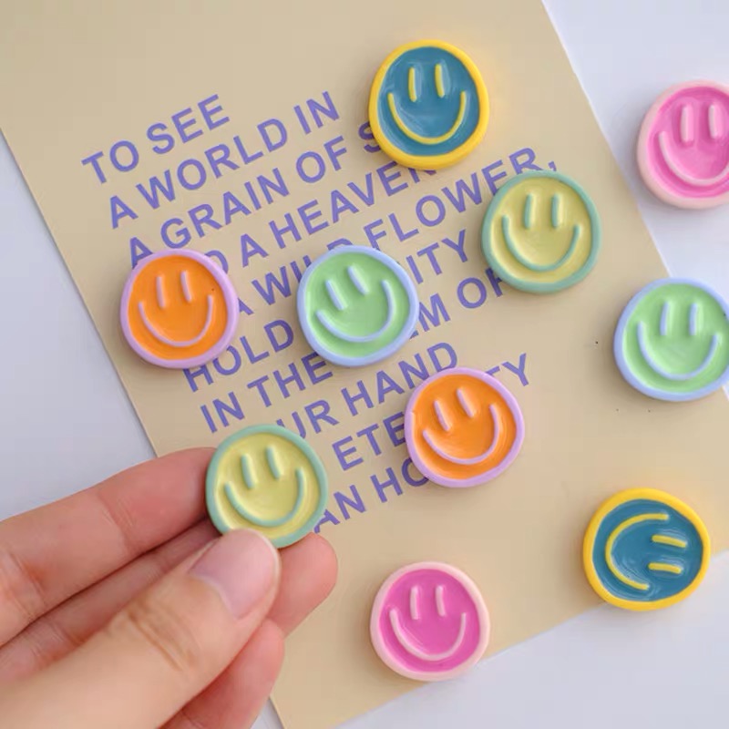 10pcs Resin Round Smile Face C - огляд і ціна Art Craft Love