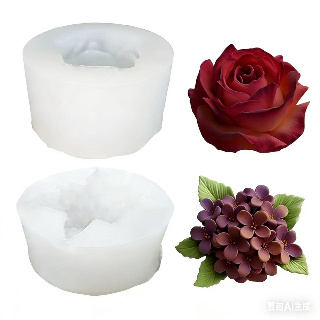2-Piece 3D Rose and Lilac Sili - огляд і ціна Art Craft And Design