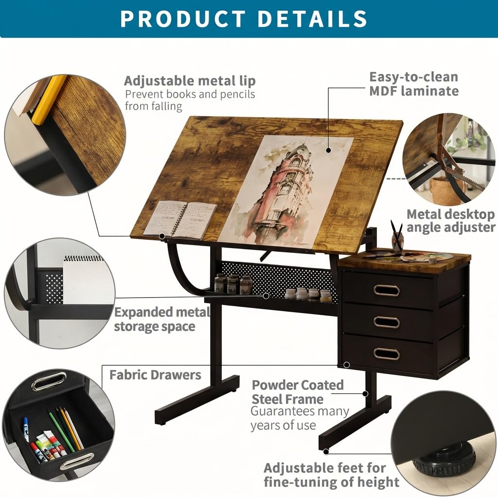 Adjustable Art Desk with Stora - огляд і ціна Art & Craft Jojo
