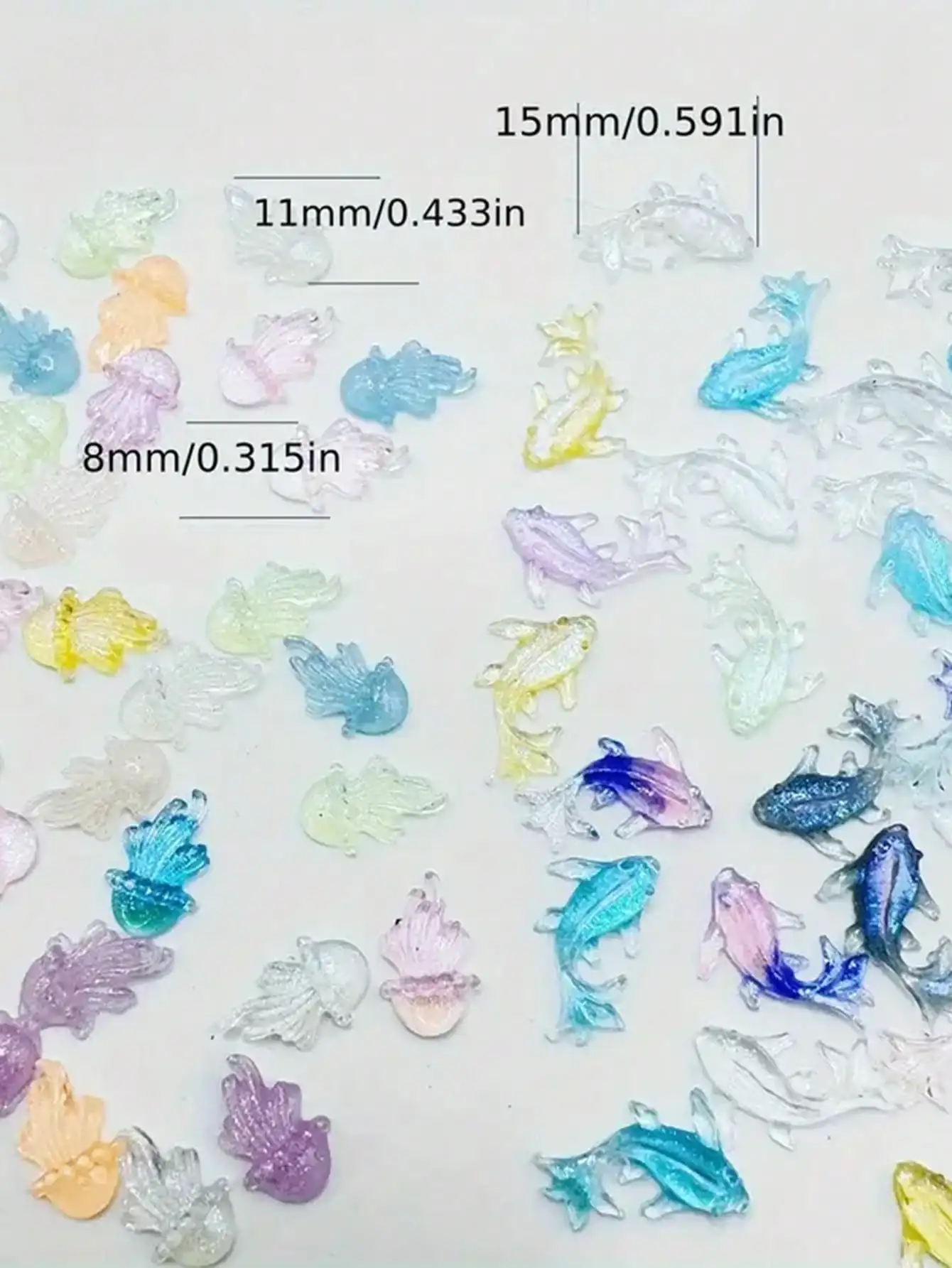 100Pcs Mini Ocean Animal Nail  - огляд і ціна Art Craft Jellyfish