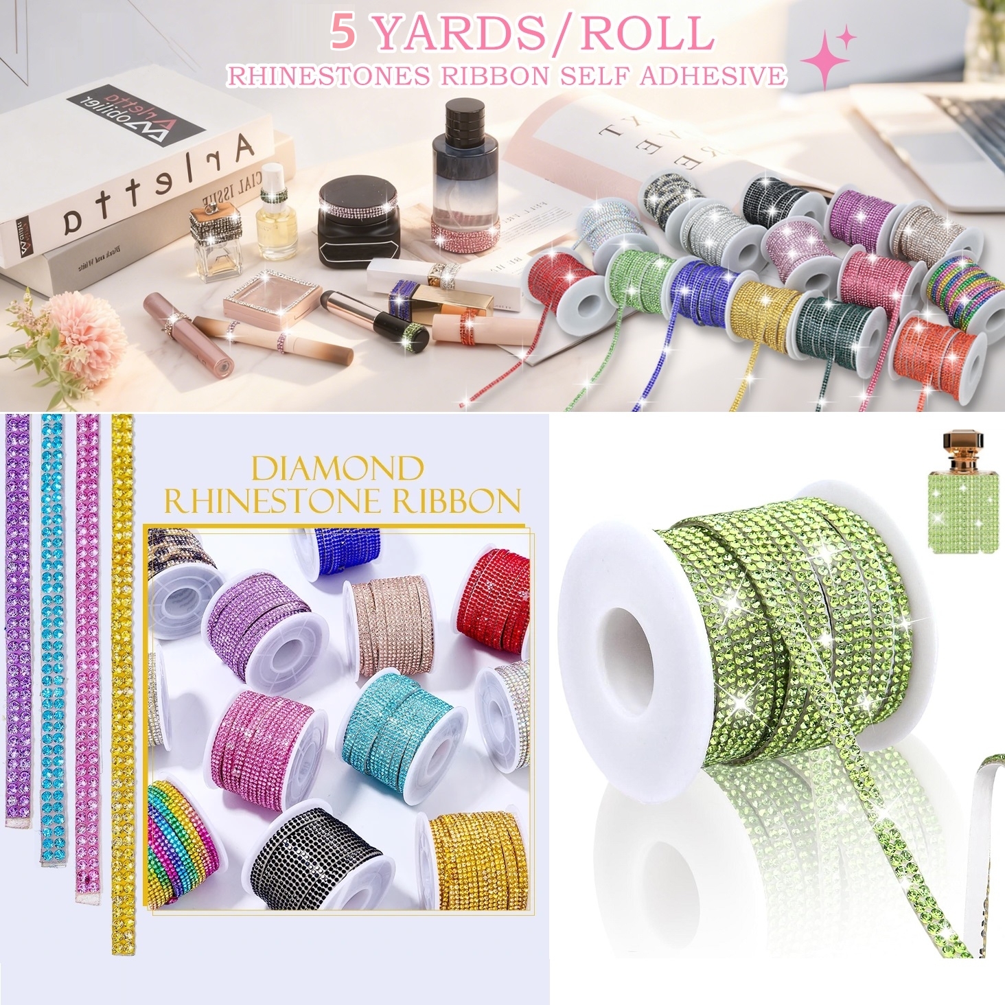 5 Yards Self-Adhesive Rhinesto - огляд і ціна Art Craft Hat