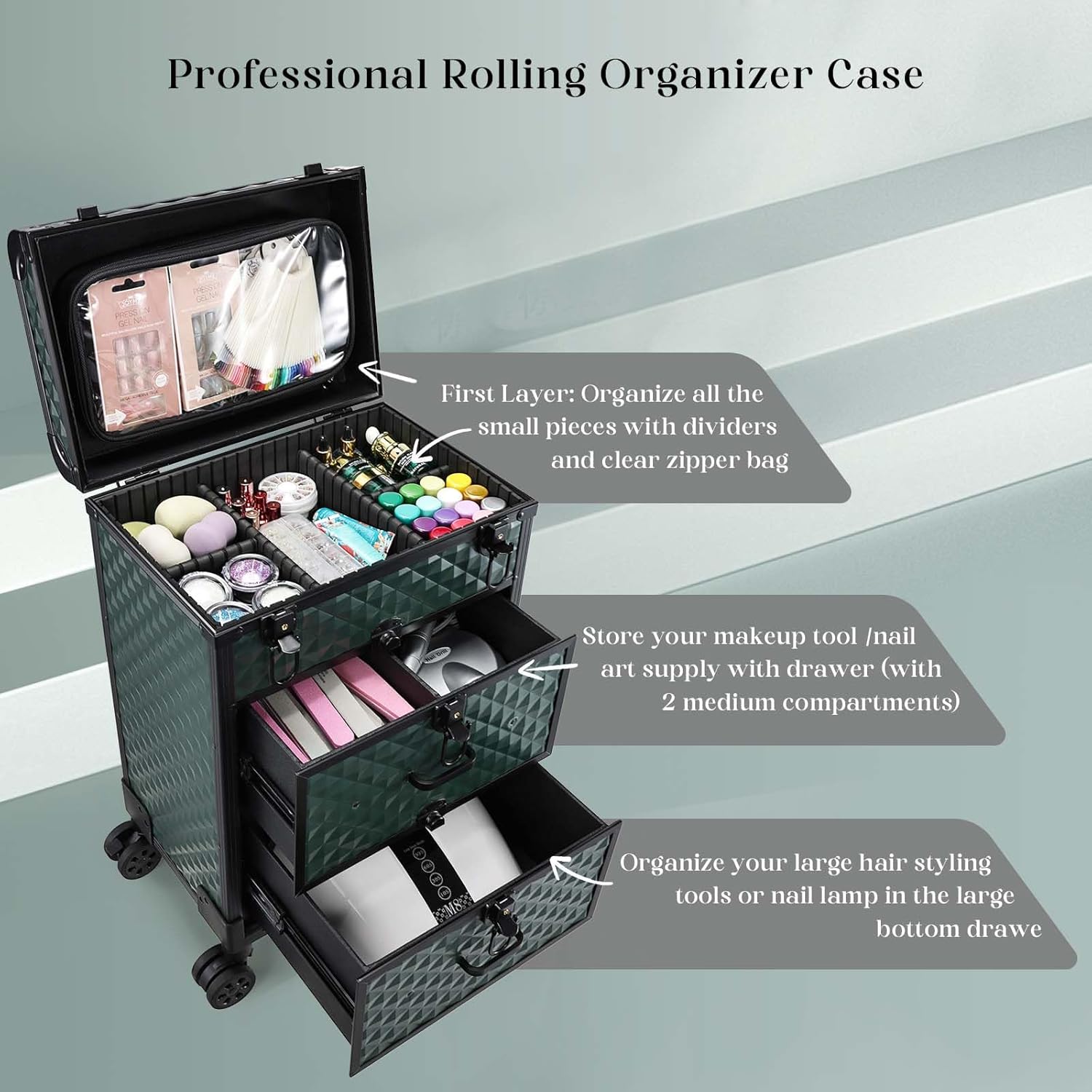 Rolling Makeup Train Case with - огляд і ціна Art & Craft Jojo