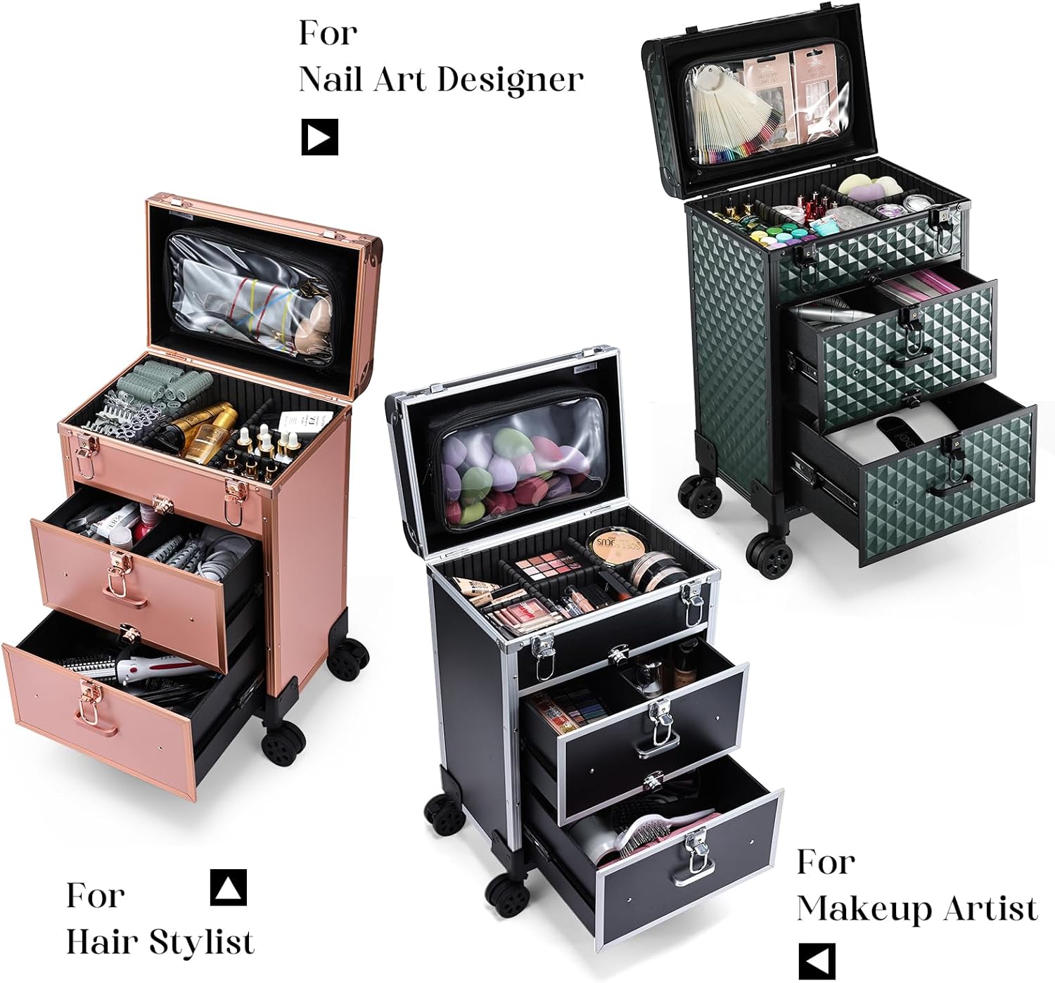 Rolling Makeup Train Case with - огляд і ціна Art & Craft Jojo